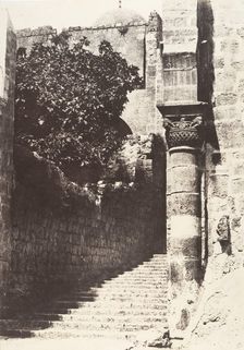 Jérusalem, Saint-Sépulcre, Colonne du parvis, 1854. Creator: Auguste Salzmann
