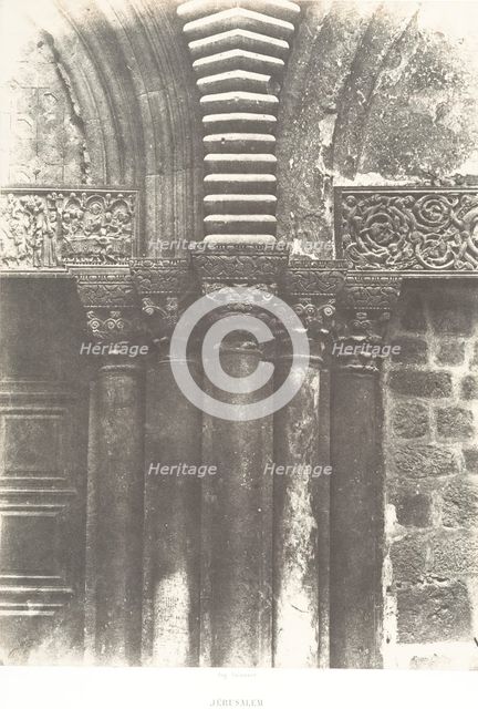 Jérusalem, Saint-Sépulcre, Détails de la porte, 1854. Creator: Auguste Salzmann.