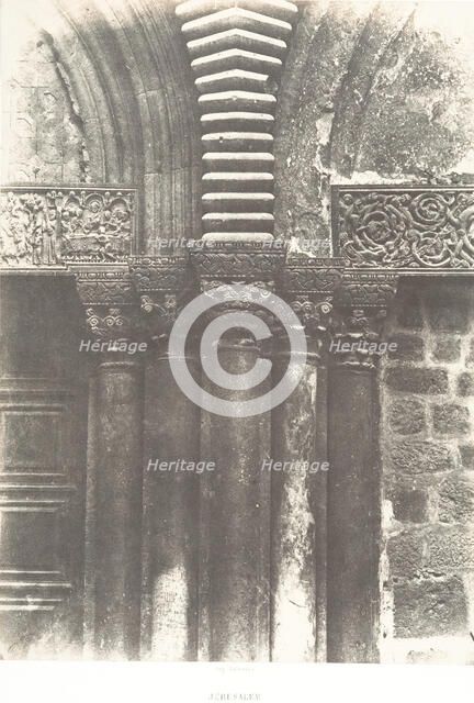 Jérusalem, Saint-Sépulcre, Détails de la porte, 1854. Creator: Auguste Salzmann.