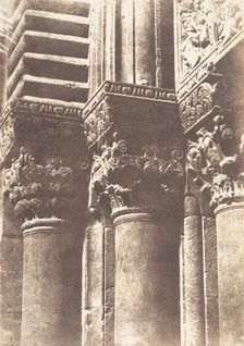 Jérusalem, Saint-Sépulcre, Détails des chapiteaux de la porte principale, 1854. Creator: Auguste Salzmann