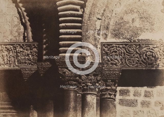 Jerusalem, Saint Sepulcre, Details of Capitals, 1854. Creator: Auguste Salzmann.