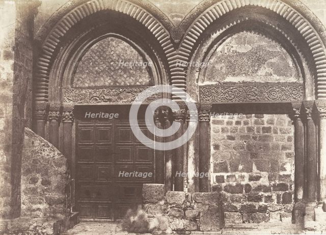 Jérusalem, Saint-Sépulcre, Entrée principale, 1854. Creator: Auguste Salzmann.