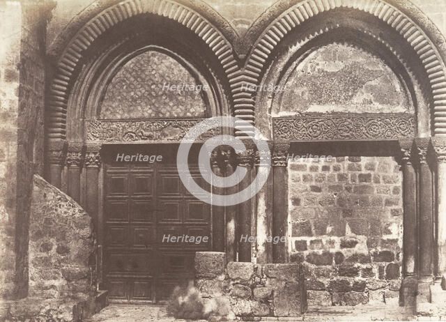 Jérusalem, Saint-Sépulcre, Entrée principale, 1854. Creator: Auguste Salzmann.