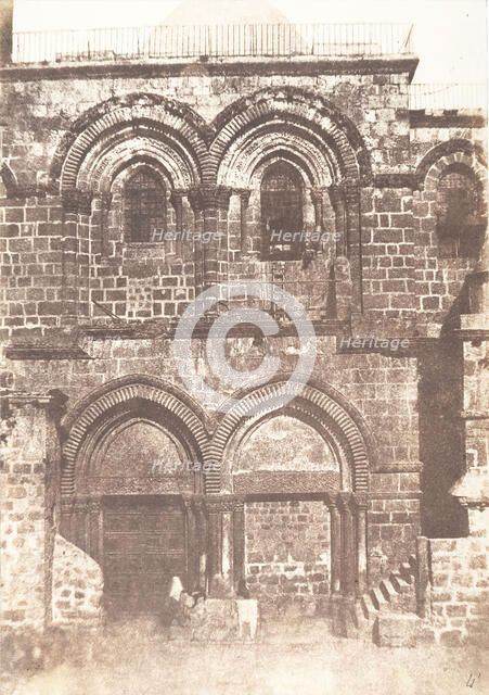 Jérusalem, Saint Sépulcre, Façade, 1854. Creator: Auguste Salzmann.