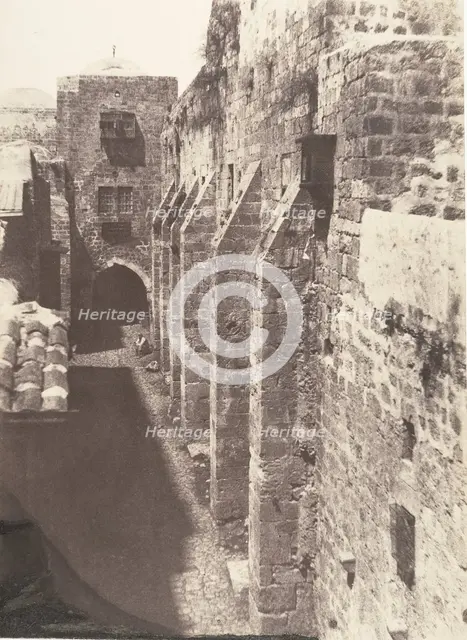 Jérusalem, Saint-Sépulcre, Face Ouest, Rue du Patriarche, 1854. Creator: Auguste Salzmann.