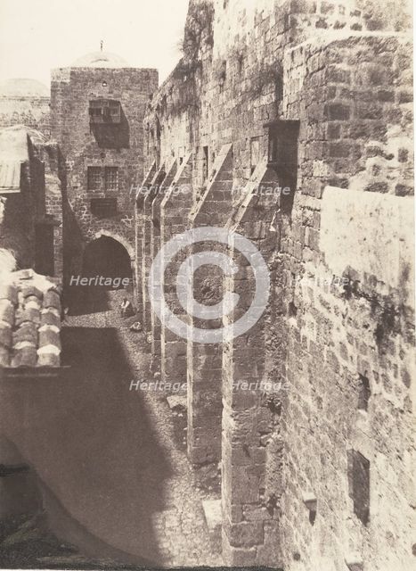 Jérusalem, Saint-Sépulcre, Face Ouest, Rue du Patriarche, 1854. Creator: Auguste Salzmann.