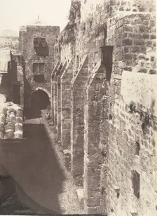 Jérusalem, Saint-Sépulcre, Face Ouest, Rue du Patriarche, 1854. Creator: Auguste Salzmann