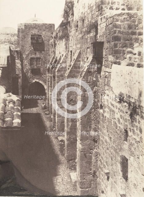 Jérusalem, Saint-Sépulcre, Face Ouest, Rue du Patriarche, 1854. Creator: Auguste Salzmann.