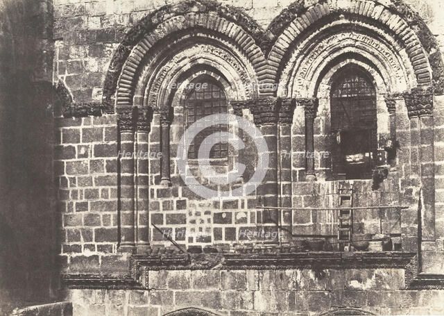 Jérusalem, Saint-Sépulcre, Partie supérieure de la façade, 1854. Creator: Auguste Salzmann.