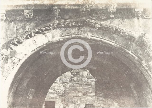 Jérusalem, Sainte-Marie-la-Grande, Détails de la porte, 1854. Creator: Auguste Salzmann.