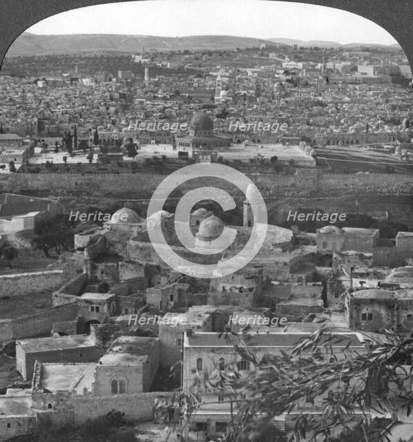 'Jerusalem the Holy City, rescued from the Turks', Palestine, World War I, c1917-1918. Artist: Realistic Travels Publishers