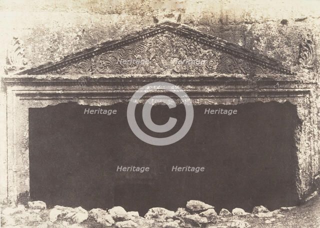 Jérusalem, Tombeau des Juges, Détails, 1854. Creator: Auguste Salzmann.