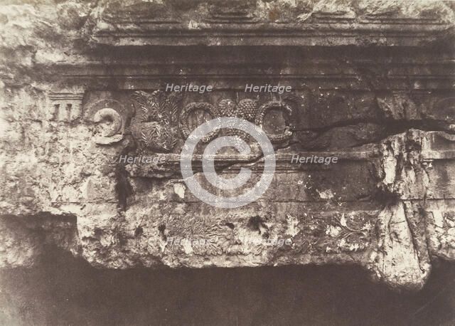 Jérusalem, Tombeau des rois de Juda, Frise supérieure et centrale, 1854. Creator: Auguste Salzmann.