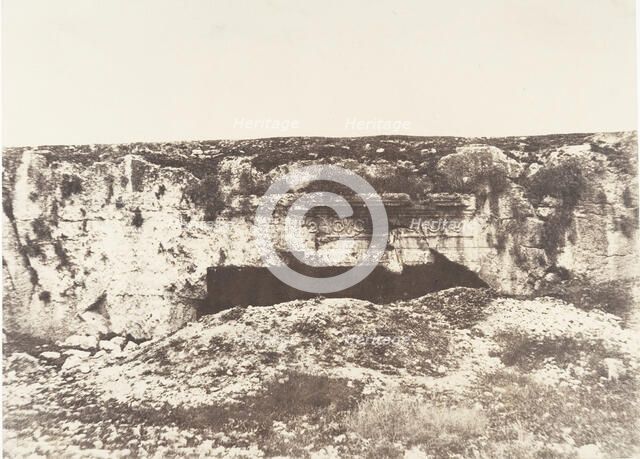 Jérusalem, Tombeau des rois de Juda, Intérieur de la cour, 1854. Creator: Auguste Salzmann.