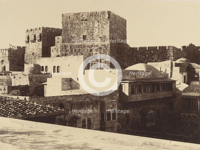 Jérusalem. Tour de David avec ses grandes assises salomoniennes, 1860 or later. Creator: Louis de Clercq.