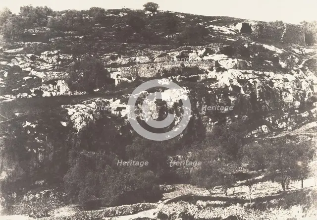 Jérusalem, Vallée de Hinnom, Détails du flanc droit, 2, 1854. Creator: Auguste Salzmann.