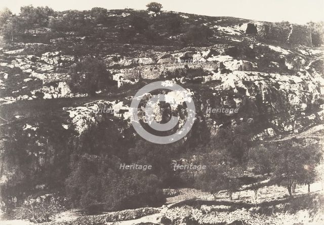 Jérusalem, Vallée de Hinnom, Détails du flanc droit, 2, 1854. Creator: Auguste Salzmann.