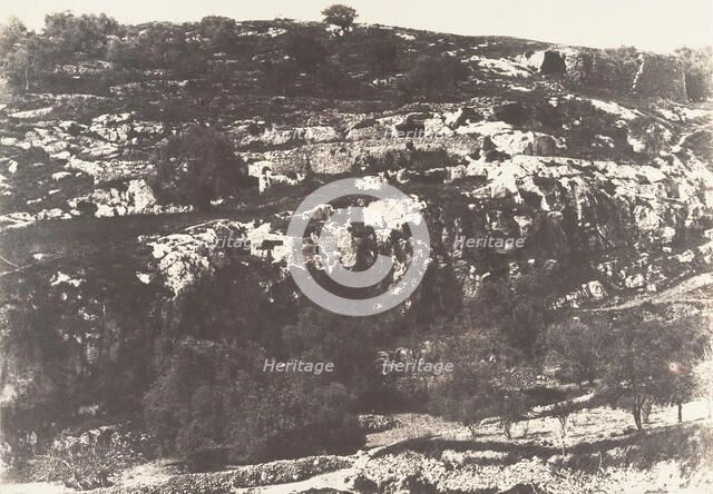 Jérusalem, Vallée de Hinnom, Détails du flanc droit, 2, 1854. Creator: Auguste Salzmann.