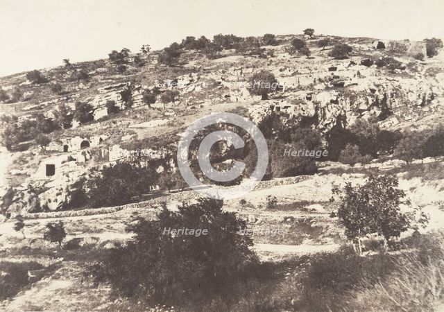 Jérusalem, Vallée de Hinnom, Ensemble du flanc droit, 1854. Creator: Auguste Salzmann.