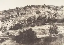 Jérusalem, Vallée de Hinnom, Ensemble du flanc droit, 1854. Creator: Auguste Salzmann