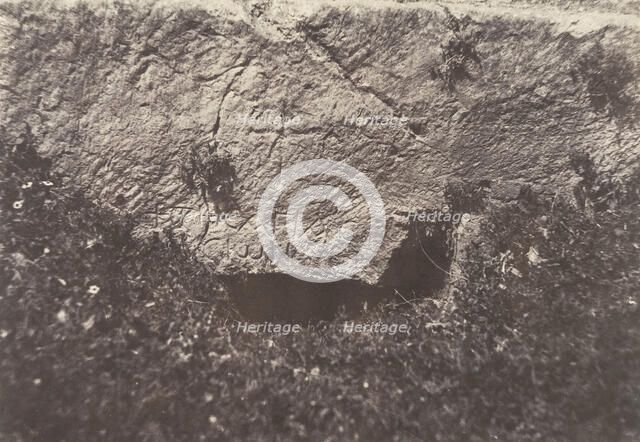 Jérusalem, Vallée de Hinnom, Inscription tumulaire grecque, 2, 1854. Creator: Auguste Salzmann.