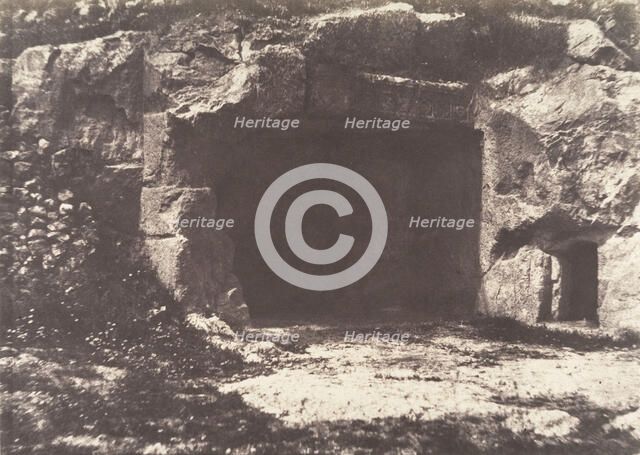 Jérusalem, Vallée de Hinnom, Retraite des Apôtres, 1854. Creator: Auguste Salzmann.