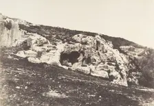 Jérusalem, Vallée de Hinnom, Tombeaux antiques, 1854. Creator: Auguste Salzmann