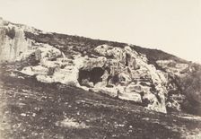 Jérusalem, Vallée de Hinnom, Tombeaux antiques, 1854. Creator: Auguste Salzmann