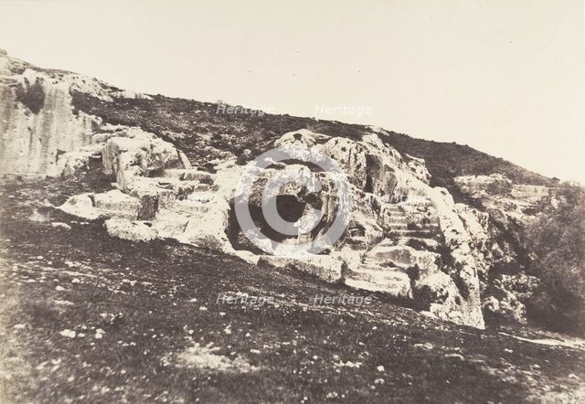 Jérusalem, Vallée de Hinnom, Tombeaux antiques, 1854. Creator: Auguste Salzmann.