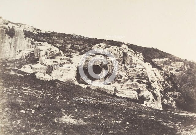 Jérusalem, Vallée de Hinnom, Tombeaux antiques, 1854. Creator: Auguste Salzmann.