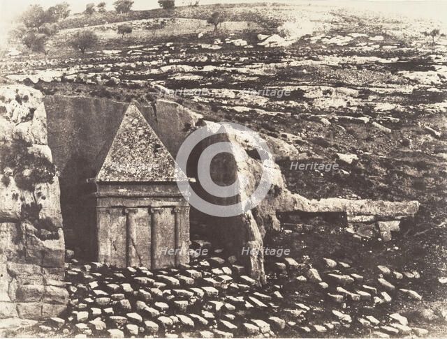 Jérusalem, Vallée de Josaphat, Tombeau de Zacharie, 1854. Creator: Auguste Salzmann.