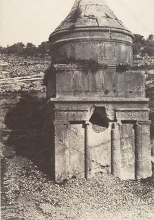 Jérusalem, Vallée de Josaphat, Détails du Tombeau d'Absalom, 1854. Creator: Auguste Salzmann