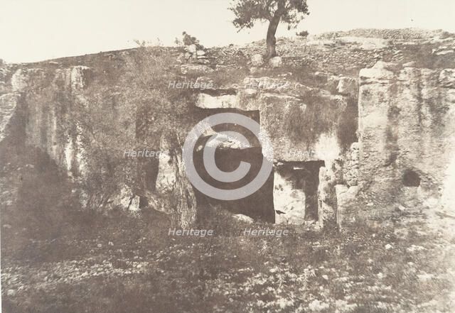 Jérusalem, Vallée de Josaphat, Grotte sépulcrale, 1, 1854. Creator: Auguste Salzmann.