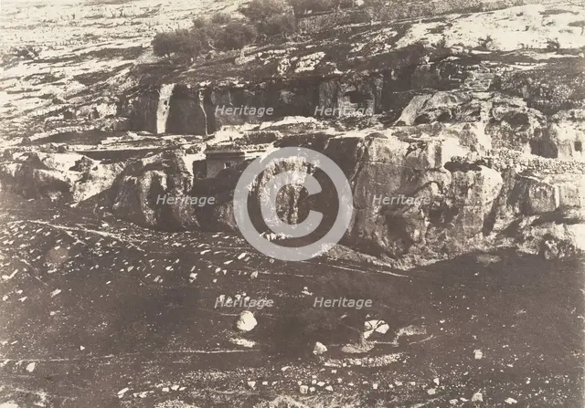 Jérusalem, Village de Siloam, Monolithe de forme égyptienne, 1, 1854. Creator: Auguste Salzmann.