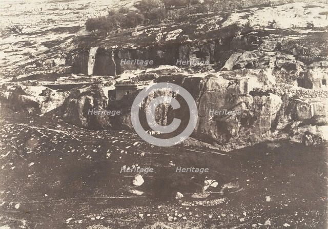 Jérusalem, Village de Siloam, Monolithe de forme égyptienne, 1, 1854. Creator: Auguste Salzmann.