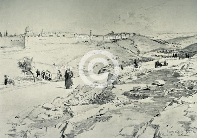 'Jerusalem, with the Road from Bethany', 1902. Creator: John Fulleylove.