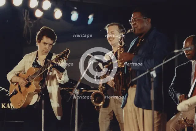 Jesse Davis, Eddie Jones, Howard Alden, Scott Hamilton..., North Sea Jazz Festival, 1992. Creator: Brian Foskett.
