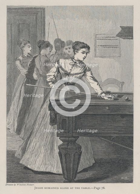 Jessie Remained Alone at the Table (The Galaxy, An Illustrated Magazine of Entertaini..., July 1868. Creator: Unknown.