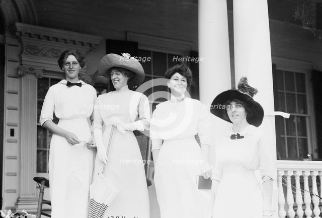Jessie Wilson, Margaret Wilson, Mrs. Woodrow Wilson, Eleanor Randolph Wilson, 1912. Creator: Bain News Service.