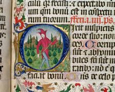 Jester, miniature in a Breviary
