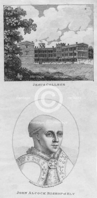 'Jesus College; John Alcock Bishop of Ely', 1801. Creator: Edward Harding.