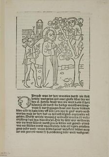Jesus Calling Zacchaeus from Geistliche Auslegung des Lebens Jesu...c. 1485...assembled 1929. Creators: Unknown, Johann Zainer, Wilhelm Ludwig Schreiber