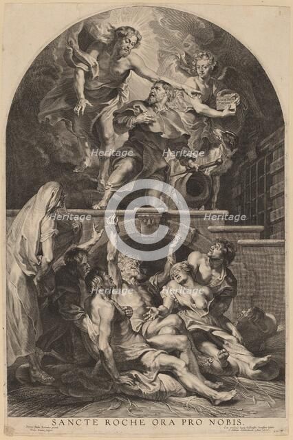 Jesus Christ Appearing to Saint Roch, 1626. Creator: Paulus Pontius.