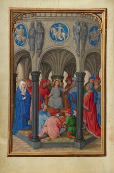Jesus Among the Doctors; Prayer Book of Cardinal Albrecht of Brandenburg, about 1525-1530. Creator: Simon Bening