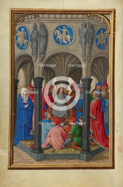 Jesus Among the Doctors; Prayer Book of Cardinal Albrecht of Brandenburg, about 1525-1530. Creator: Simon Bening.