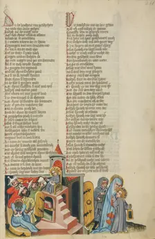 Jesus Among the Doctors; Weltchronik, about 1400-1410. Creator: Unknown