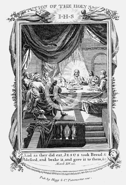 Jesus and his disciples at the Last Supper, c1804. Artist: Unknown