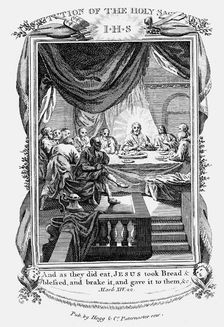 Jesus and his disciples at the Last Supper, c1804