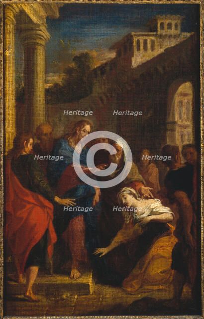 Jesus and the bleeding woman, c1695. Creator: Louis de Boullogne II.