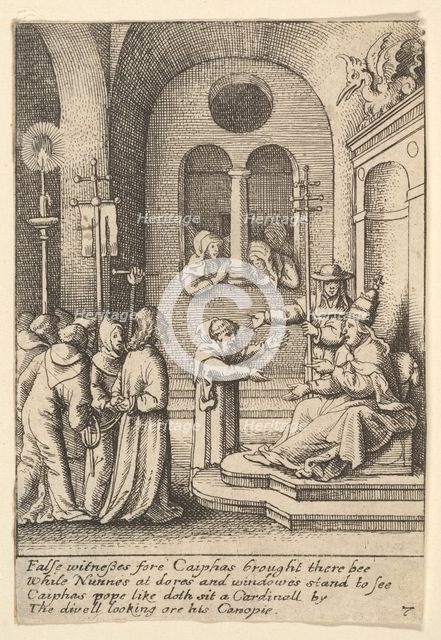 Jesus again before Caiaphas, 1625-77. Creator: Wenceslaus Hollar.